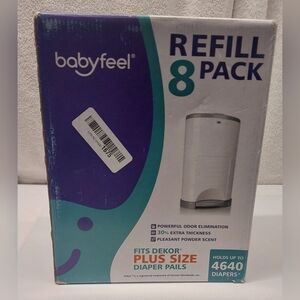 Diaper Pail Refill Bags - 8 Pack, Purple and White